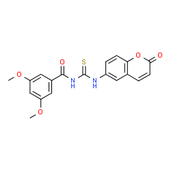 ChemSpider 2D Image | 3,5-Dimethoxy-N-[(2-oxo-2H-chromen-6-yl)carbamothioyl]benzamide | C19H16N2O5S