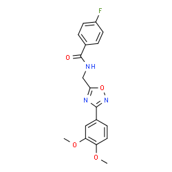 ChemSpider 2D Image | N-{[3-(3,4-Dimethoxyphenyl)-1,2,4-oxadiazol-5-yl]methyl}-4-fluorobenzamide | C18H16FN3O4