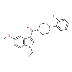 ChemSpider 2D Image | (1-Ethyl-5-methoxy-2-methyl-1H-indol-3-yl)[4-(2-fluorophenyl)-1-piperazinyl]methanone | C23H26FN3O2