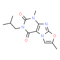ChemSpider 2D Image | 3-Isobutyl-1,7-dimethyl[1,3]oxazolo[2,3-f]purine-2,4(1H,3H)-dione | C13H16N4O3