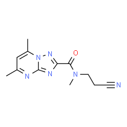 ChemSpider 2D Image | N-(2-Cyanoethyl)-N,5,7-trimethyl[1,2,4]triazolo[1,5-a]pyrimidine-2-carboxamide | C12H14N6O