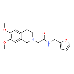 ChemSpider 2D Image | 2-(6,7-Dimethoxy-3,4-dihydro-2(1H)-isoquinolinyl)-N-(2-furylmethyl)acetamide | C18H22N2O4