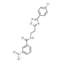 ChemSpider 2D Image | N-{2-[3-(4-Chlorophenyl)-1,2,4-oxadiazol-5-yl]ethyl}-3-nitrobenzamide | C17H13ClN4O4