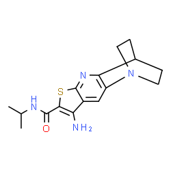 ChemSpider 2D Image | 5-Amino-N-isopropyl-7-thia-1,9-diazatetracyclo[9.2.2.0~2,10~.0~4,8~]pentadeca-2(10),3,5,8-tetraene-6-carboxamide | C16H20N4OS