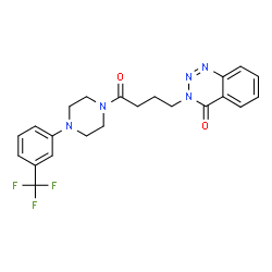 ChemSpider 2D Image | 3-(4-Oxo-4-{4-[3-(trifluoromethyl)phenyl]-1-piperazinyl}butyl)-1,2,3-benzotriazin-4(3H)-one | C22H22F3N5O2
