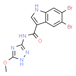 ChemSpider 2D Image | 5,6-Dibromo-N-(5-methoxy-1H-1,2,4-triazol-3-yl)-1H-indole-3-carboxamide | C12H9Br2N5O2