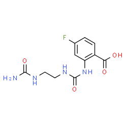 ChemSpider 2D Image | 2-({[2-(Carbamoylamino)ethyl]carbamoyl}amino)-4-fluorobenzoic acid | C11H13FN4O4