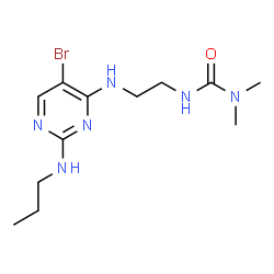 ChemSpider 2D Image | 3-(2-{[5-Bromo-2-(propylamino)-4-pyrimidinyl]amino}ethyl)-1,1-dimethylurea | C12H21BrN6O