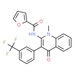 ChemSpider 2D Image | N-{1-Methyl-4-oxo-3-[3-(trifluoromethyl)phenyl]-1,4-dihydro-2-quinolinyl}-2-furamide | C22H15F3N2O3