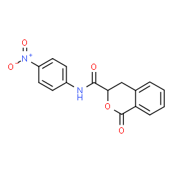 ChemSpider 2D Image | N-(4-Nitrophenyl)-1-oxo-3,4-dihydro-1H-isochromene-3-carboxamide | C16H12N2O5