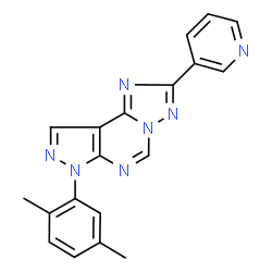 ChemSpider 2D Image | 7-(2,5-Dimethylphenyl)-2-(3-pyridinyl)-7H-pyrazolo[4,3-e][1,2,4]triazolo[1,5-c]pyrimidine | C19H15N7