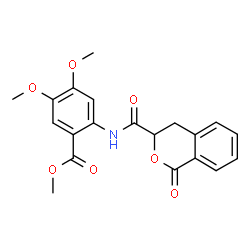 ChemSpider 2D Image | Methyl 4,5-dimethoxy-2-{[(1-oxo-3,4-dihydro-1H-isochromen-3-yl)carbonyl]amino}benzoate | C20H19NO7