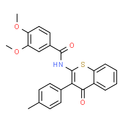 ChemSpider 2D Image | 3,4-Dimethoxy-N-[3-(4-methylphenyl)-4-oxo-4H-thiochromen-2-yl]benzamide | C25H21NO4S