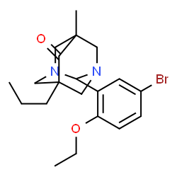 ChemSpider 2D Image | 2-(5-Bromo-2-ethoxyphenyl)-5-methyl-7-propyl-1,3-diazatricyclo[3.3.1.1~3,7~]decan-6-one | C20H27BrN2O2