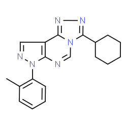 ChemSpider 2D Image | 3-Cyclohexyl-7-(2-methylphenyl)-7H-pyrazolo[4,3-e][1,2,4]triazolo[4,3-c]pyrimidine | C19H20N6