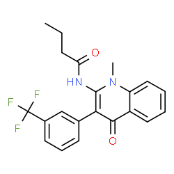 ChemSpider 2D Image | N-{1-Methyl-4-oxo-3-[3-(trifluoromethyl)phenyl]-1,4-dihydro-2-quinolinyl}butanamide | C21H19F3N2O2