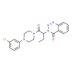 ChemSpider 2D Image | 3-{1-[4-(3-Chlorophenyl)-1-piperazinyl]-1-oxo-2-butanyl}-1,2,3-benzotriazin-4(3H)-one | C21H22ClN5O2