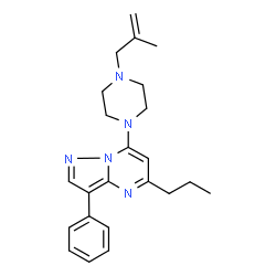 ChemSpider 2D Image | 7-[4-(2-Methyl-2-propen-1-yl)-1-piperazinyl]-3-phenyl-5-propylpyrazolo[1,5-a]pyrimidine | C23H29N5