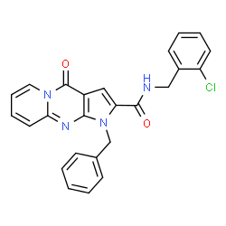 ChemSpider 2D Image | 1-Benzyl-N-(2-chlorobenzyl)-4-oxo-1,4-dihydropyrido[1,2-a]pyrrolo[2,3-d]pyrimidine-2-carboxamide | C25H19ClN4O2