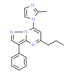 ChemSpider 2D Image | 7-(2-Methyl-1H-imidazol-1-yl)-3-phenyl-5-propylpyrazolo[1,5-a]pyrimidine | C19H19N5