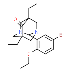 ChemSpider 2D Image | 2-(5-Bromo-2-ethoxyphenyl)-5,7-diethyl-1,3-diazatricyclo[3.3.1.1~3,7~]decan-6-one | C20H27BrN2O2