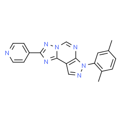 ChemSpider 2D Image | 7-(2,5-Dimethylphenyl)-2-(4-pyridinyl)-7H-pyrazolo[4,3-e][1,2,4]triazolo[1,5-c]pyrimidine | C19H15N7