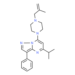 ChemSpider 2D Image | 5-Isopropyl-7-[4-(2-methyl-2-propen-1-yl)-1-piperazinyl]-3-phenylpyrazolo[1,5-a]pyrimidine | C23H29N5