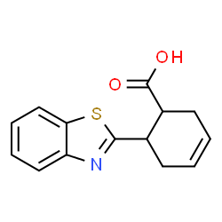 ChemSpider 2D Image | 6-(1,3-Benzothiazol-2-yl)-3-cyclohexene-1-carboxylic acid | C14H13NO2S
