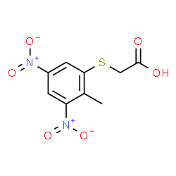 ChemSpider 2D Image | [(2-Methyl-3,5-dinitrophenyl)thio]acetic acid | C9H8N2O6S