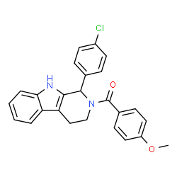 ChemSpider 2D Image | [1-(4-Chlorophenyl)-1,3,4,9-tetrahydro-2H-beta-carbolin-2-yl](4-methoxyphenyl)methanone | C25H21ClN2O2