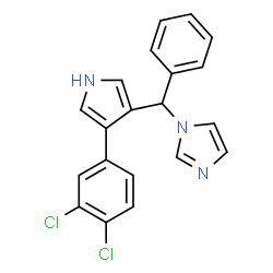 ChemSpider 2D Image | 1-{[4-(3,4-Dichlorophenyl)-1H-pyrrol-3-yl](phenyl)methyl}-1H-imidazole | C20H15Cl2N3