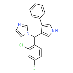 ChemSpider 2D Image | 1-[(2,4-Dichlorophenyl)(4-phenyl-1H-pyrrol-3-yl)methyl]-1H-imidazole | C20H15Cl2N3