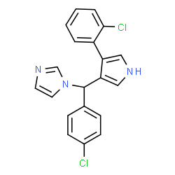 ChemSpider 2D Image | 1-{(4-Chlorophenyl)[4-(2-chlorophenyl)-1H-pyrrol-3-yl]methyl}-1H-imidazole | C20H15Cl2N3