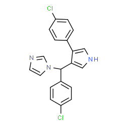 ChemSpider 2D Image | 1-{(4-Chlorophenyl)[4-(4-chlorophenyl)-1H-pyrrol-3-yl]methyl}-1H-imidazole | C20H15Cl2N3