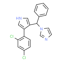 ChemSpider 2D Image | 1-{[4-(2,4-Dichlorophenyl)-1H-pyrrol-3-yl](phenyl)methyl}-1H-imidazole | C20H15Cl2N3