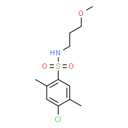 ChemSpider 2D Image | 4-Chloro-N-(3-methoxypropyl)-2,5-dimethylbenzenesulfonamide | C12H18ClNO3S