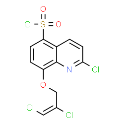 ChemSpider 2D Image | 2-Chloro-8-{[(2E)-2,3-dichloro-2-propen-1-yl]oxy}-5-quinolinesulfonyl chloride | C12H7Cl4NO3S