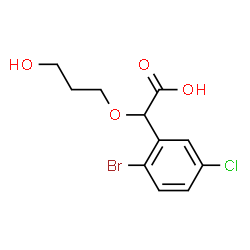 ChemSpider 2D Image | (2-Bromo-5-chlorophenyl)(3-hydroxypropoxy)acetic acid | C11H12BrClO4