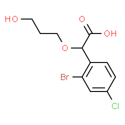 ChemSpider 2D Image | (2-Bromo-4-chlorophenyl)(3-hydroxypropoxy)acetic acid | C11H12BrClO4