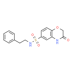 ChemSpider 2D Image | 3-Oxo-N-(2-phenylethyl)-3,4-dihydro-2H-1,4-benzoxazine-6-sulfonamide | C16H16N2O4S
