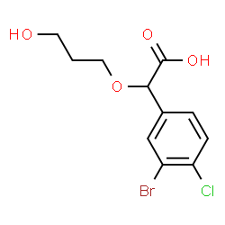ChemSpider 2D Image | (3-Bromo-4-chlorophenyl)(3-hydroxypropoxy)acetic acid | C11H12BrClO4