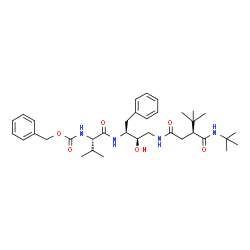 ChemSpider 2D Image | benzyl [(2S)-1-{[(2S,3R)-4-{[(3S)-3-(tert-butylcarbamoyl)-4,4-dimethylpentanoyl]amino}-3-hydroxy-1-phenylbutan-2-yl]amino}-3-methyl-1-oxobutan-2-yl]carbamate | C35H52N4O6