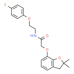 ChemSpider 2D Image | 2-[(2,2-Dimethyl-2,3-dihydro-1-benzofuran-7-yl)oxy]-N-[2-(4-fluorophenoxy)ethyl]acetamide | C20H22FNO4