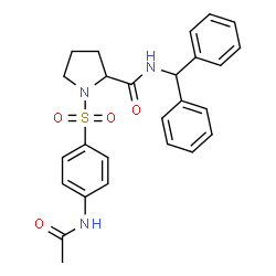 ChemSpider 2D Image | 1-[(4-Acetamidophenyl)sulfonyl]-N-(diphenylmethyl)prolinamide | C26H27N3O4S