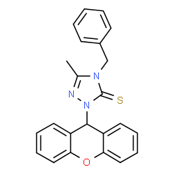 ChemSpider 2D Image | 4-Benzyl-5-methyl-2-(9H-xanthen-9-yl)-2,4-dihydro-3H-1,2,4-triazole-3-thione | C23H19N3OS