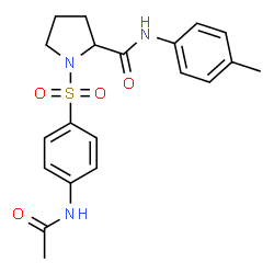 ChemSpider 2D Image | 1-[(4-Acetamidophenyl)sulfonyl]-N-(4-methylphenyl)prolinamide | C20H23N3O4S