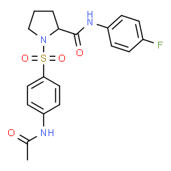 ChemSpider 2D Image | 1-[(4-Acetamidophenyl)sulfonyl]-N-(4-fluorophenyl)prolinamide | C19H20FN3O4S