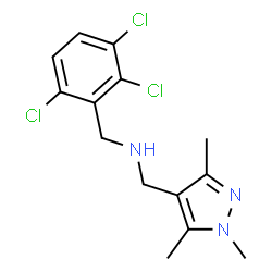 ChemSpider 2D Image | 1-(2,3,6-Trichlorophenyl)-N-[(1,3,5-trimethyl-1H-pyrazol-4-yl)methyl]methanamine | C14H16Cl3N3