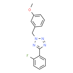 ChemSpider 2D Image | 5-(2-Fluorophenyl)-2-(3-methoxybenzyl)-2H-tetrazole | C15H13FN4O