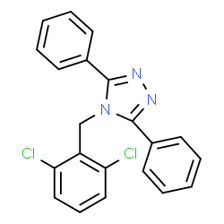 ChemSpider 2D Image | 4-(2,6-Dichlorobenzyl)-3,5-diphenyl-4H-1,2,4-triazole | C21H15Cl2N3